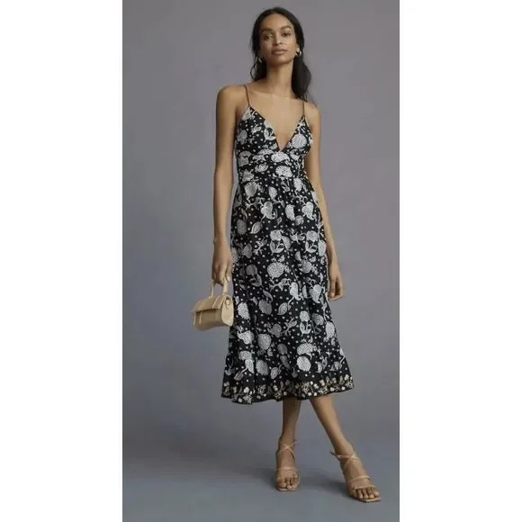 anthropologie maeve embroidered dress Maeve Embroidered V-Neck Mini Dress